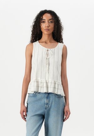 TOM TAILOR DENIM MIX WITH BOWS - Topper - white/olive