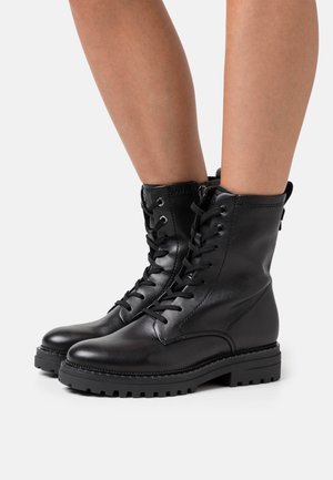 Lace-up ankle boots - black plain