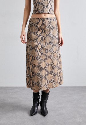 MIDI SKIRT - A-Linien-Rock - beige