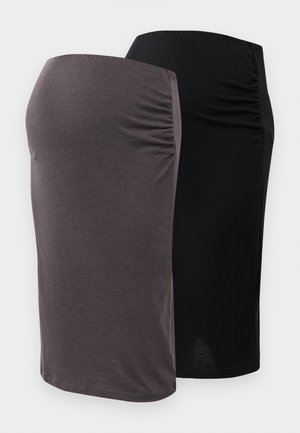 OLMBINI SKIRT 2 PACK - Puzdrová sukňa - black/dark grey melange