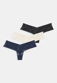 3 PACK - Tanga - cream/navy/black