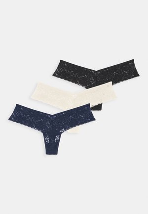 3 PACK - Thong - cream/navy/black