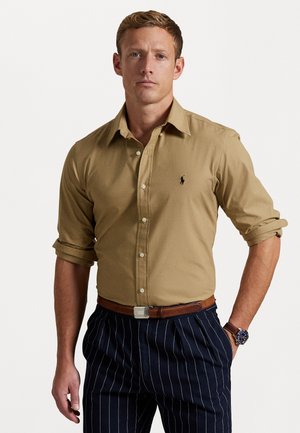 CUSTOM FIT STRETCH POPLIN SHIRT - Chemise - light brown