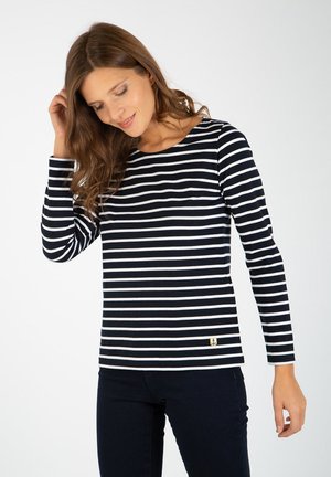 PLOZEVET MARINIÈRE - Camiseta de manga larga - rich navy/blanc