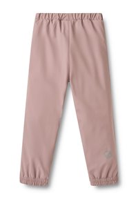 Rosa, elastische Hosen mit glatter Textur und gerafften Bündchen. Mit einem dezenten Logoakzent nahe dem Saum.