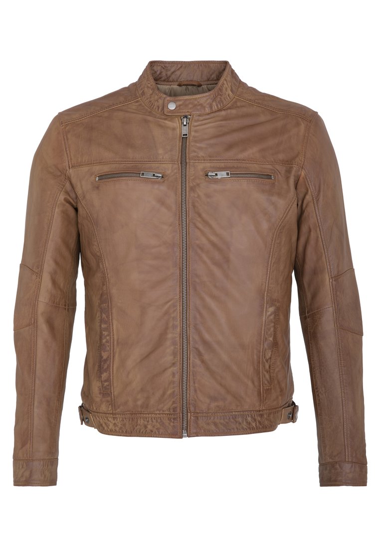 Lee Cooper BRYTON Lederjacke vintage cognac/camel Zalando
