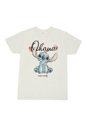 DISNEY STITCH OHANA MEANS FAMILY - T-shirt con stampa - natural