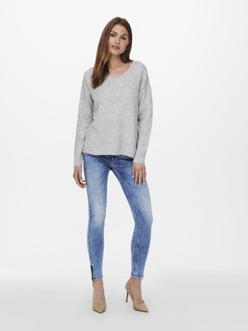 Damen Strickjacken | ONLY ONLCAMILLA Strickpullover light grey melange/hellgrau-meliert - FQ72572 Damen Strickjacken | ONLY ONLCAMILLA Strickpullover light grey melange/hellgrau-meliert - FQ72572