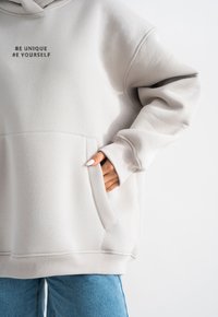 MIRONS EMBROIDERY - Hoodie - taupe