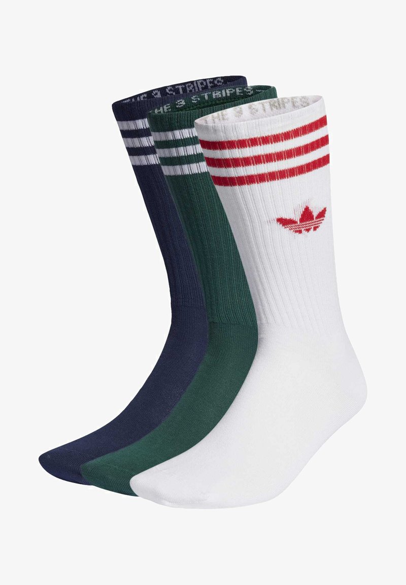 adidas Originals HIGH CREW SOCK UNISEX 3 PACK - Meias - night indigo/white/collegiate green