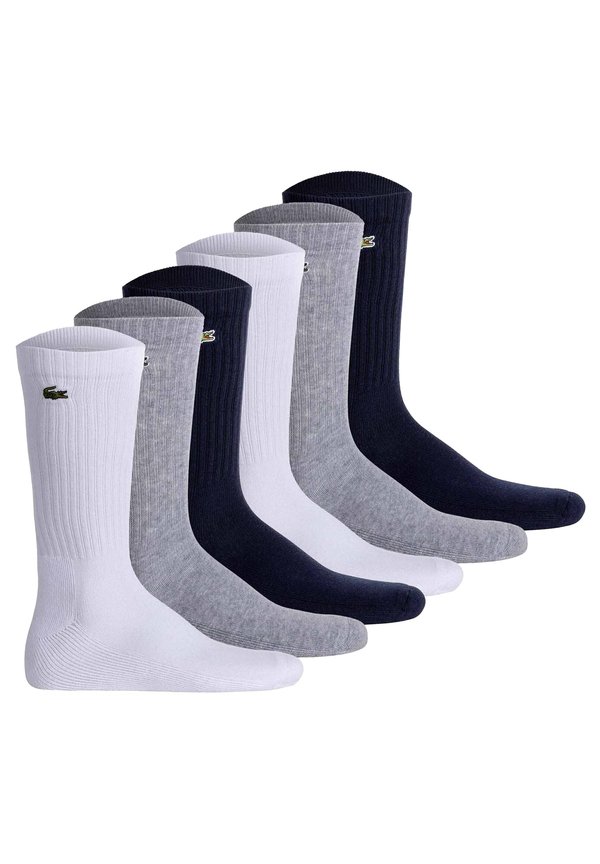 6ER PACK - Socks - weiß grau dunkelblau