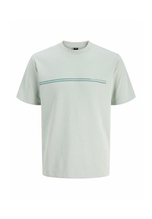 Jack & Jones, JCOFUSION CHEST BRAND TEE SS CREW SN - Print T-shirt - aqua gray