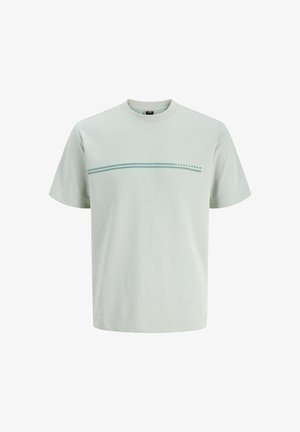 Jack & Jones, JCOFUSION CHEST BRAND TEE SS CREW SN - Print T-shirt - aqua gray