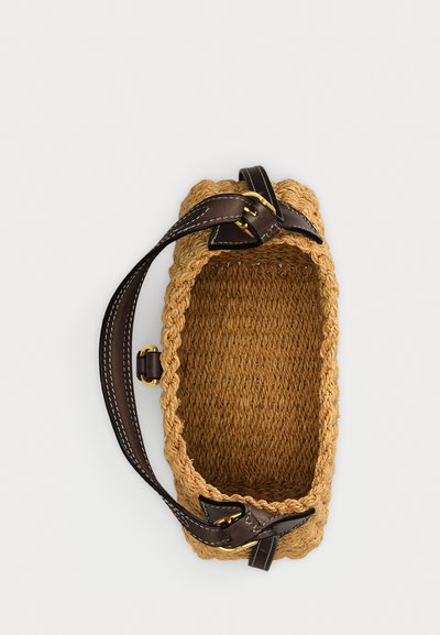 Polo Ralph Lauren POLO ID RAFFIA SMALL SHOULDER BAG - Rokassoma - beige/chocolate
