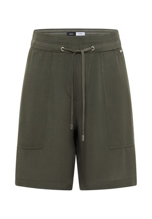Cecil HIGH WAIST WIDE LEG SHORTS MIT STRUKTUR - Shortsit - khaki