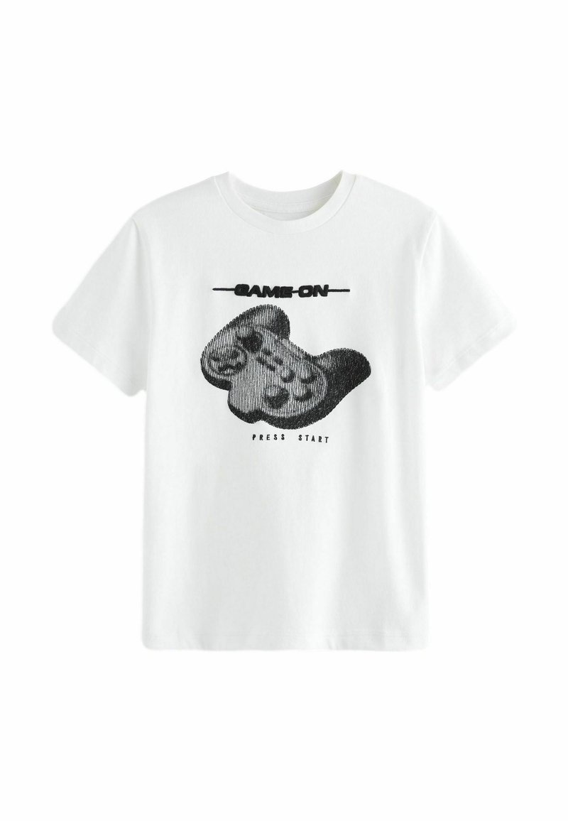 Next SHORT SLEEVE GRAPHIC STANDARD - Apdrukāts T-krekls - white gamer embroidery