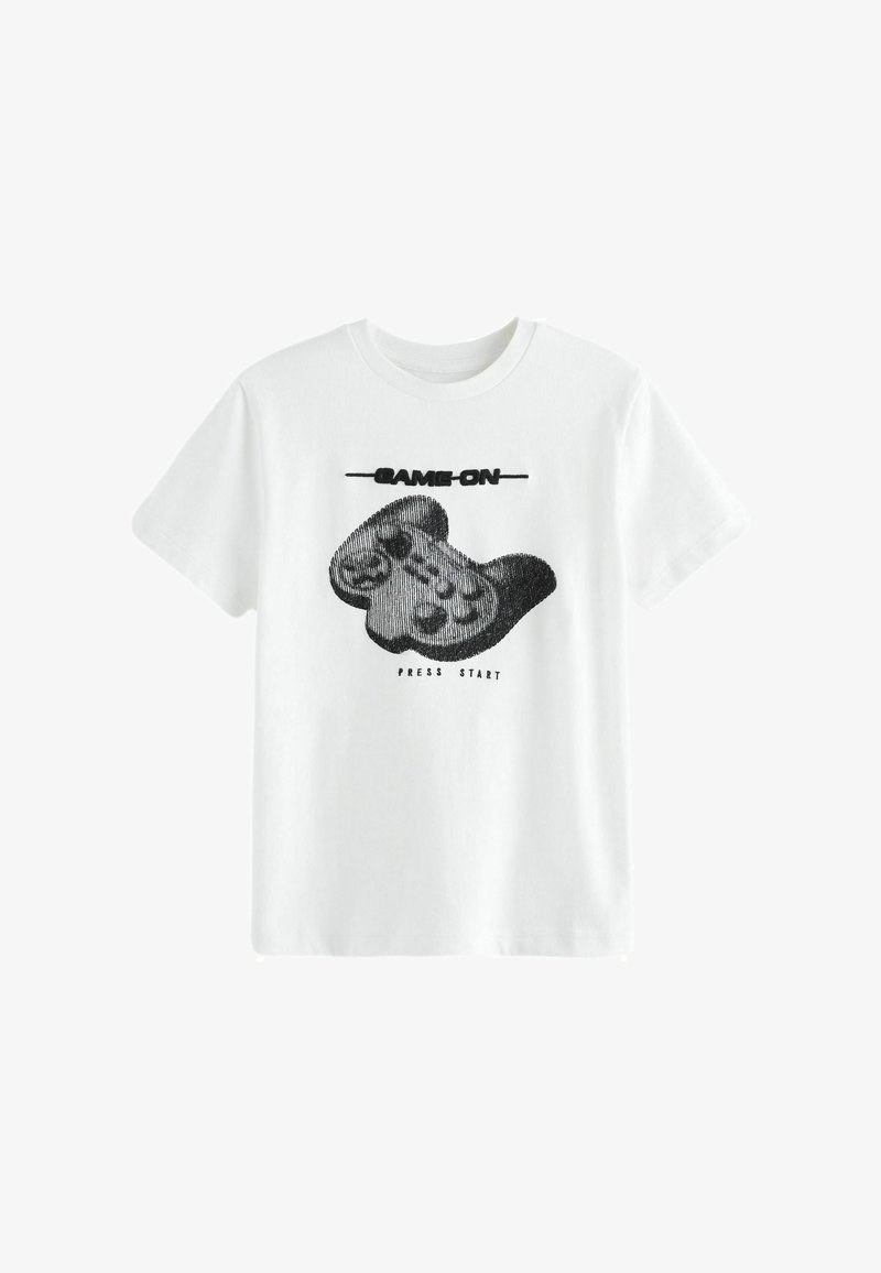 Next SHORT SLEEVE GRAPHIC STANDARD - Marškinėliai su spaudiniu - white gamer embroidery