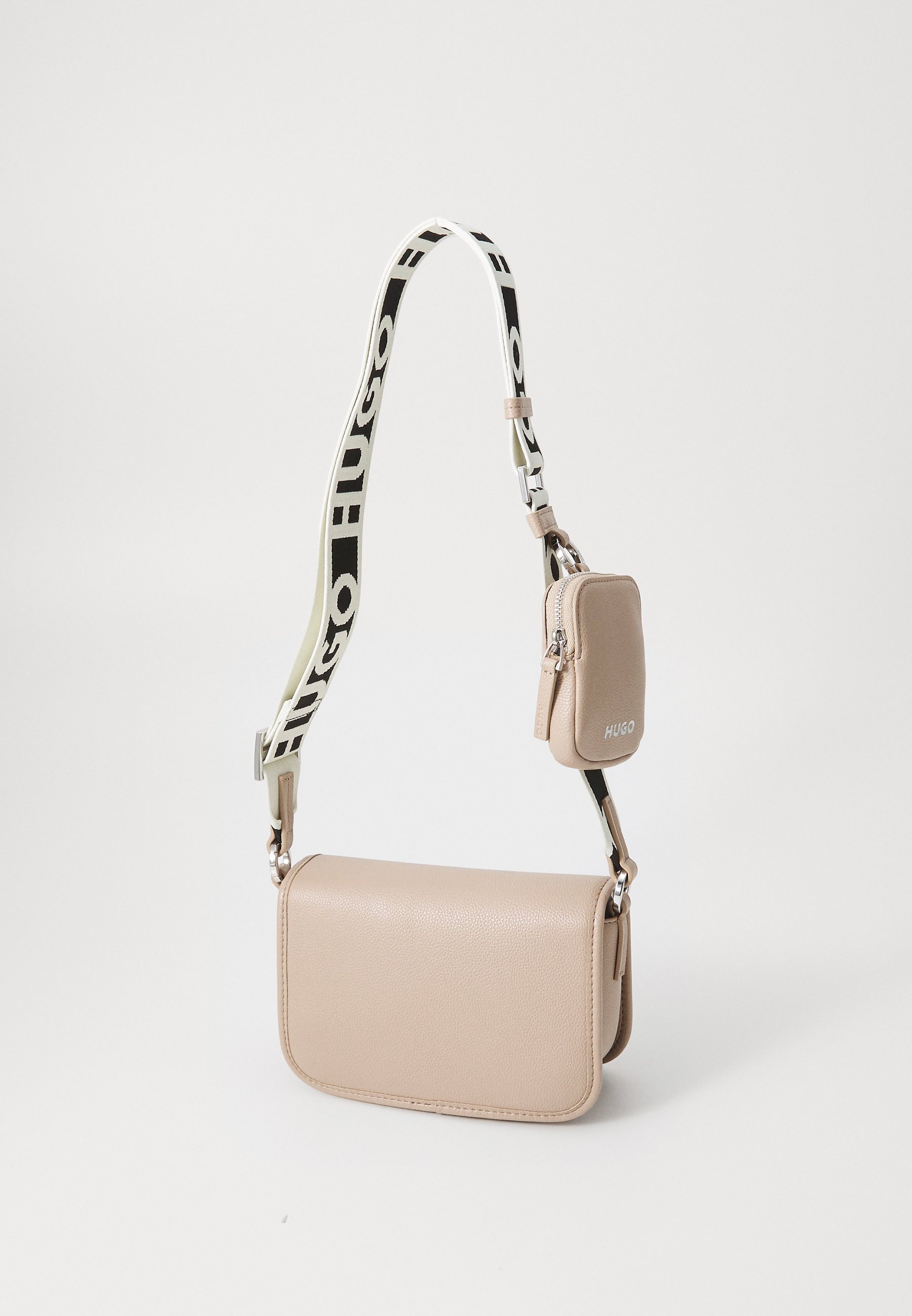 HUGO BEL CROSSBODY FLAP - Cross body bag - dark beige/taupe - Zalando
