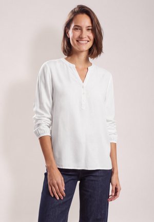 Cecil, LANGARM TUNIKA MIT SPLIT NECK - Blusa - white