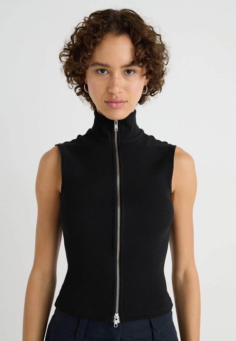 Weekday HIGH NECK ZIP VEST - Bodywarmer - black