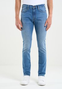 TERRY TAPERED - Jean slim - aqua