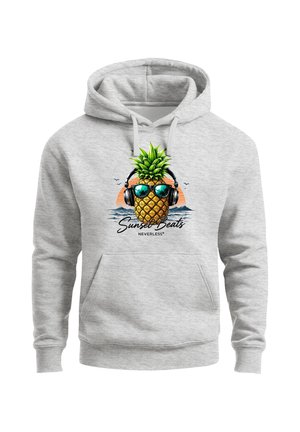 Neverless, HOODIE HERREN PRINT - ANANAS DESIGN SUNSET BEATS - AUFDRUCK - Kapuzenpullover - grau