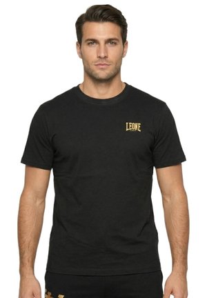 LEONE 1947, MAN T-SHIRT SHORT SLEEVES GOLD - T-shirt imprimé - black