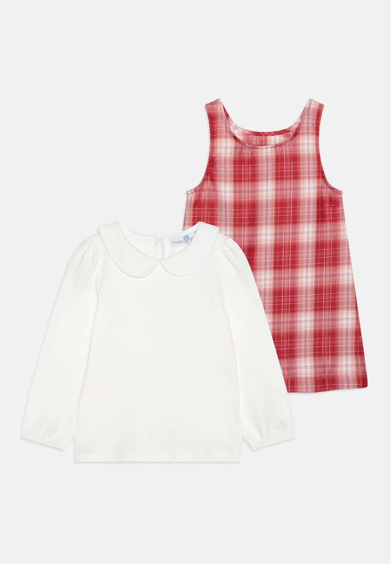 happy girls TWO PIECE DRESS WITH CHECK OVERDRESS SET - Μπλούζα με μακριά μανίκια - red