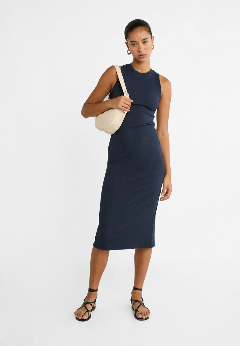 Stradivarius Gebreide jurk donkerblauw