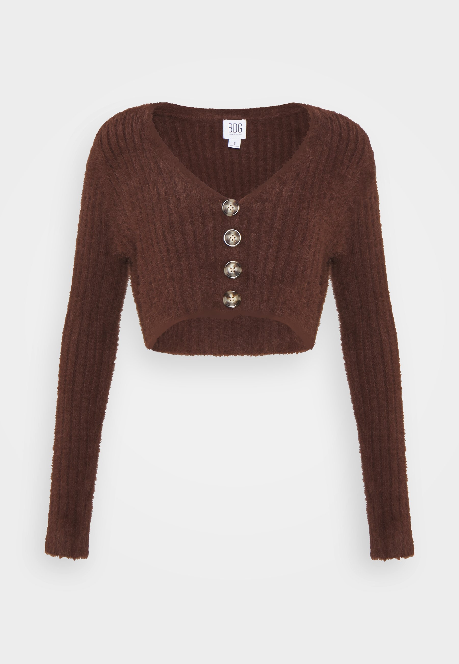 BDG Urban Outfitters ROCHELLE FLUFFY CARDIGAN - Chaqueta de punto -  chocolate/marrón - Zalando.es