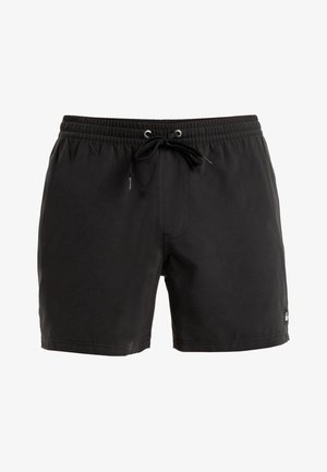 Zwarte zwemshorts van lichtgewicht stof, met een elastische tailleband met trekkoord, naadloze randen en een klein logo-detail.