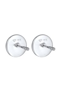 Sølvstud øreringe med cirkulær form, fremstillet af 925 sterling sølv. Har en glat, poleret overflade med en kort stift.