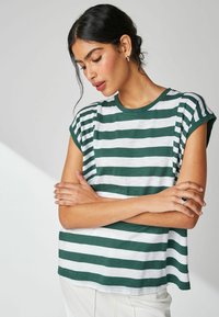 Next CREW NECK - Marškinėliai su spaudiniu - green white