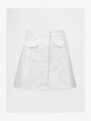 GAPSTUDIO VEGAN PATENT LEATHER MINI SKIRT - Φούστα σε γραμμή Α - antique white