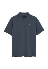 Polo shirt blu navy realizzato in cotone, con colletto a tre bottoni, maniche corte e un piccolo logo ricamato sul lato sinistro del petto.