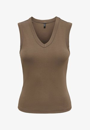 ONLY, ONLRILEY S/L V NECK TOP CS JRS - Débardeur - chocolate martini
