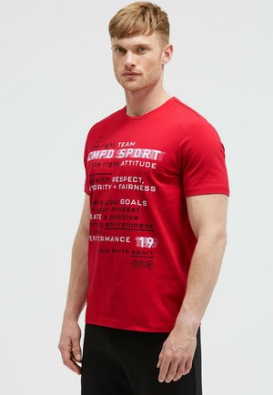 RUNDHALS MIT LOGO ARTWORK - Print T-shirt - bright red