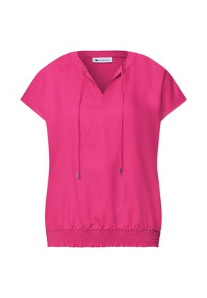 Street One, BLOUSE SHIRT WITH SPLIT NECK AND SMOKDETAIL - Blouse - magenta dream