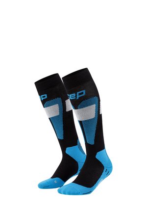 SKI MERINO TALL - Knee high socks - black/blue