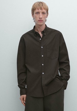 WITH POCKET - Camicia - dark brown