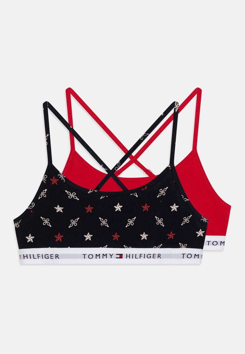 Tommy Hilfiger STRAPPY BRALETTE PRINT 2 PACK - Bustier - rope star/prim red