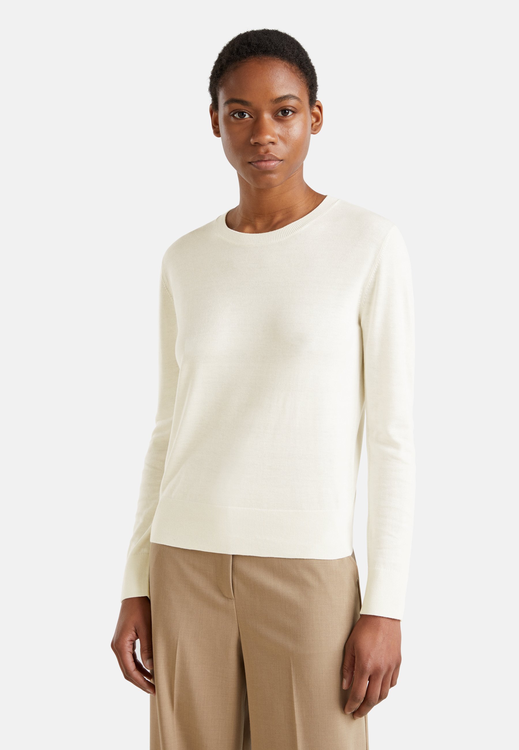 United Colors of Benetton LONG SLEEVE Jumper white/off-white