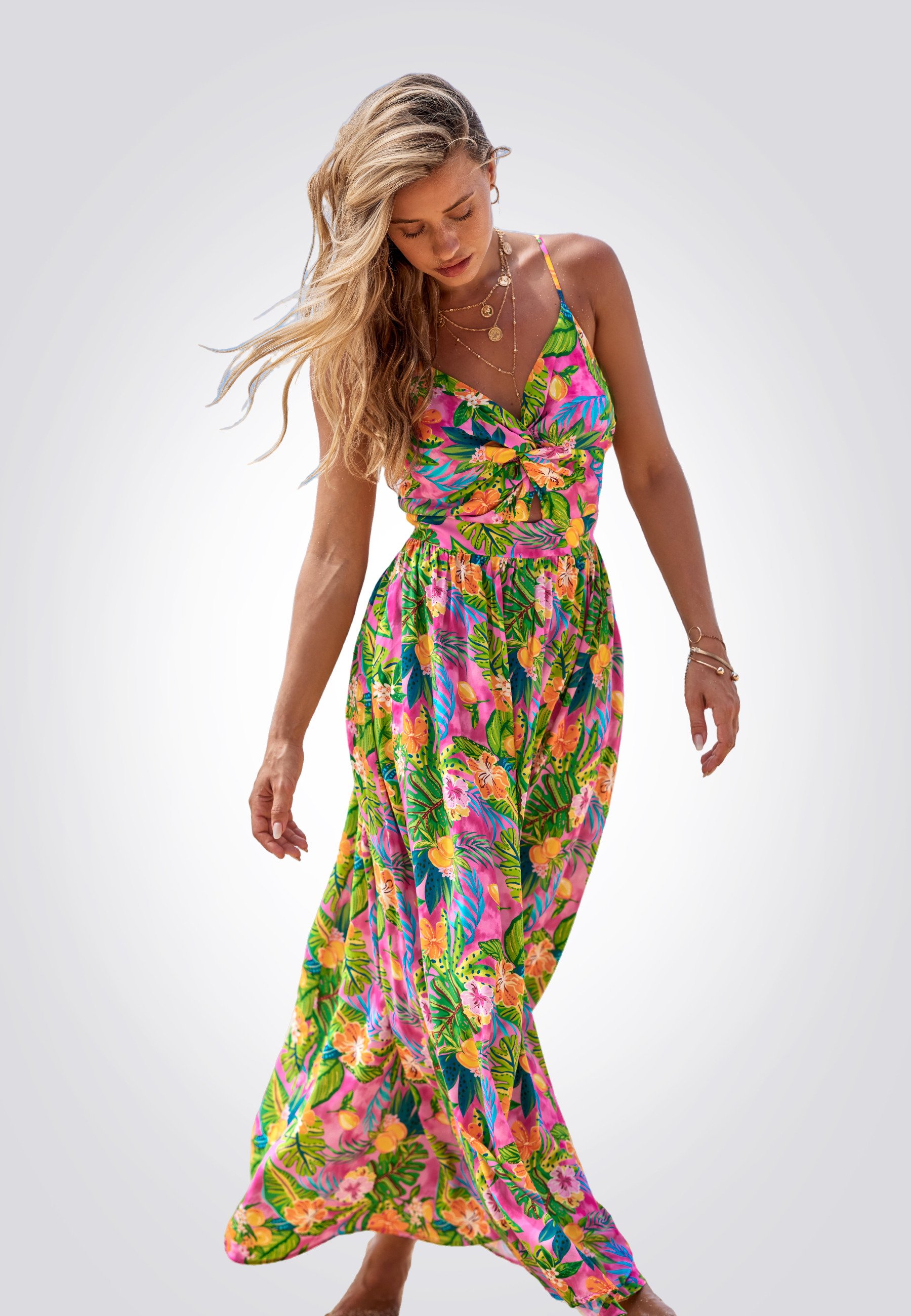 Lot De 2 Pièces Femme : Robe Longue Verte + Pull - Taille 44/46 - Occasion Très Bon état - Prix Sacrifié