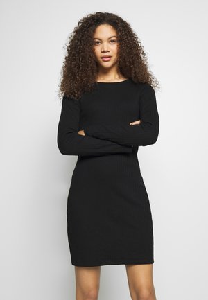 DRESS BODYON SOLID - Vestito di maglina - black