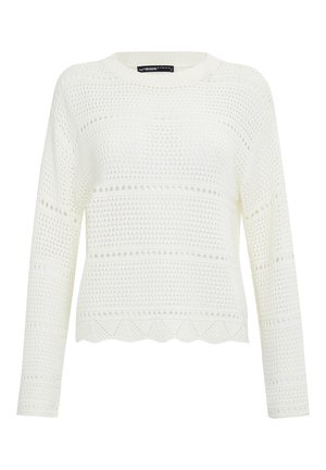 Threadbare THB MELBOURNE POINTELLE CROCHET - Maglione - white