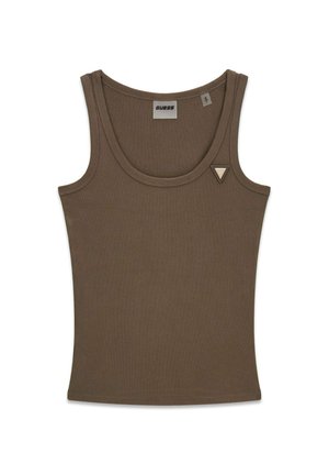 Guess, COLETTE RIB TANK - Top - dark oak