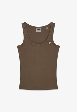 Guess, COLETTE RIB TANK - Débardeur - dark oak