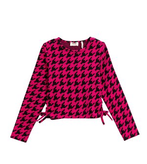 CROP LONG SLEEVE CREW NECK - Camiseta de manga larga - fuchsia