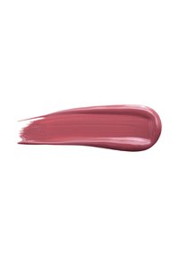 Pennellata liscia e lucida di rossetto o lucidalabbra rosa mauve su uno sfondo bianco, che evidenzia texture e brillantezza.
