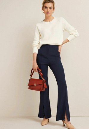 SMART FRONT SPLIT FLARE - Trousers - navy blue